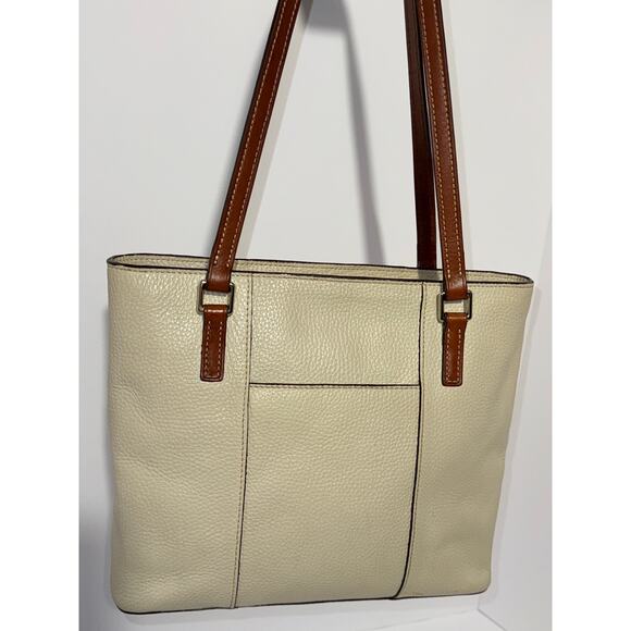 Dooney & Bourke Pebble Leather Small Lexington Tote Bag, Bone Colored - Picture 7 of 14